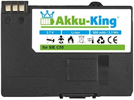 Akku-King Li-Ion Battery for Siemens C55 A51 A52 A55 A57 A60 A62 A65 A75 C60 M55 Gigaset SL37H - replaces EBA-510, V30145-K1310-X250 - 900mAh