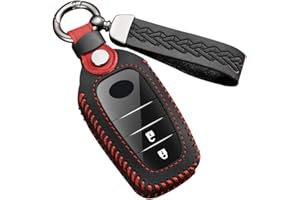 ontto Etui na kluczyki samochodowe, pasuje do Toyota Crown Highlander Camry RAV4, Carola, Land Cruiser Prado Innova Fortuner 2020-2022, pilot zdalnego sterowania, etui na klucze, skórzane, czarne