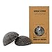 Konjac Sponge Bamboo Charcoal (Economical pack of 2) from Kings of Sweden - Facial cleansing sponges for oily skin types - 100% natural, vegan, sustainable and fully biodegradable!