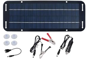 PUUPAA 60W Solar Panel, 12V Monocrystalline Module PV Power Kit for Motorhome, Boat, Caravan, Campervan