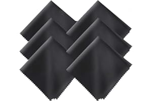 AONAT 6 Pack Microfiber Cleaning Cloth,Glasses Cleaning Cloth Reusable Microfibre Cleaning Cloths for Eyeglasses, Spectacles, Sunglasses, Camera Lenses, iPad, Tablets, Silverware-BLACK