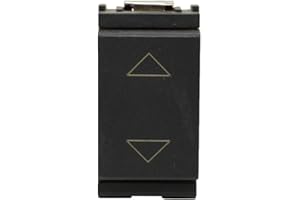 Vimar 16155 Idea Pulsante commutatore 2P 10 A 250 V~ (6 morsetti), frecce direzionali e posizione OFF centrale, grigio