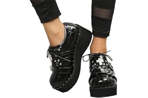 ticticlily Femmes Mary Jane Chaussures Plateforme à Boucle Lolita Gothique Plateforme Robe Pompes Chaussures Chunky Chaussures en Cuir Verni Chaussures Habillées