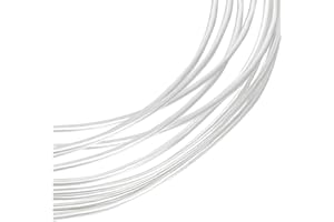 Beebeecraft Fil D'Argent Rond de 0.7 mm Calibre 21 925 en Argent Sterling 1 m pour Loisirs Créatifs Bijoux avec 2 chiffons de Polissage en Daim pour L'Enroulement de Fil la Fabrication de Bijoux