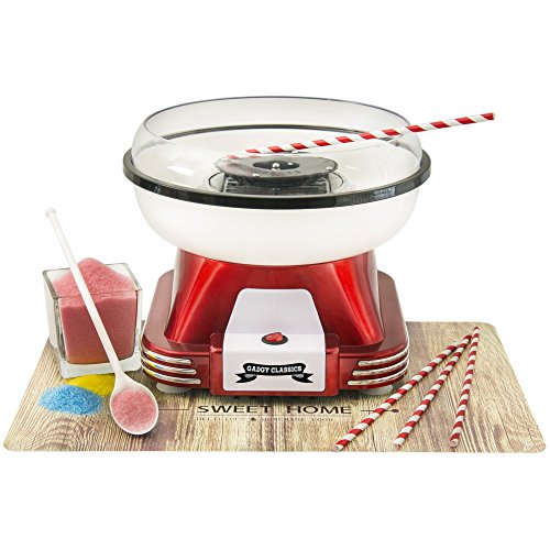 Gadgy Zuckerwatte Maschine | Retro Cotton Candy Machine für Zuhause | mit Zucker oder Zuckerfreie Harte Süßigkeiten zu Benutzen | 500W Rot - 4