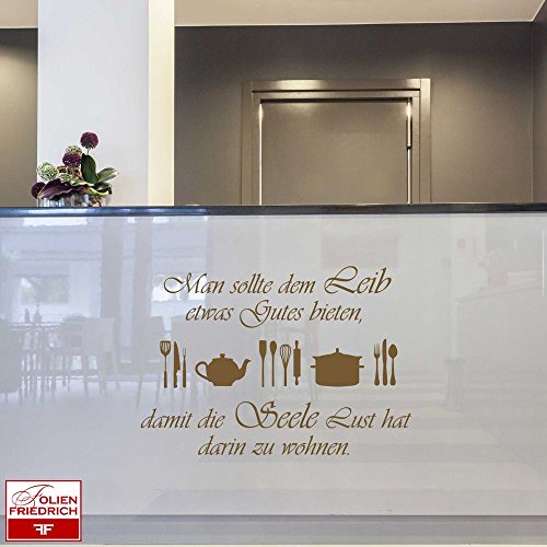 Wandtattoo W356 Man sollte dem Leib... - Wohnzimmer (58x40 cm) schwarz