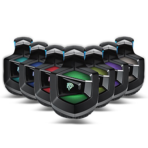 EasySMX Cascos Gaming  K5 Gaming Headset con Drivers Neodimio 40mm  Auriculares PS4 con 3 5mm Audio Jack y Micr  fono Oculto  Compatible con PC  PS4 Negro Azul 