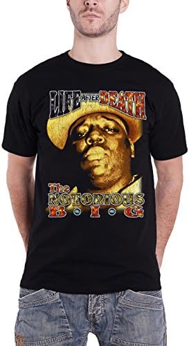 Biggie SmallsT Shirt Life After Death Lyrics Official Mens Black