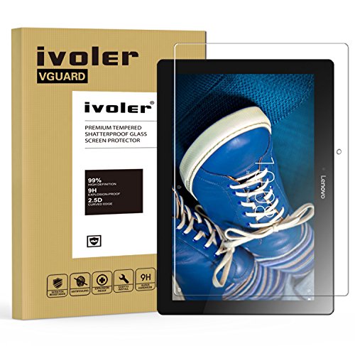 Lenovo TAB 2 A10-30F / A10-70 10.1'' Panzerglas Schutzfolie, iVoler® Premium Panzerglasfolie folie Displayschutzfolie Hartglas Gehärtetem Glas DisplayPanzerglas Schutzfolie Displayschutz Tempered Glass Screen Protector für Lenovo TAB 2 A10-30F / A10-70 10.1'' - 0,3mm Dünn, 9H Härtegrad, 2.5D Abgerundete Kanten - [Kratzfest] [Hohe Transparenz] [Fingerabdruck-frei] [Blasenfrei]-Lebenslange Garantie