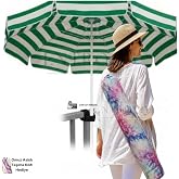200 cm Plaj Şemsiyesi - R&uuml;zgara Dayanıklı Fiber İskeletli, Taşıma Kılıflı ve Askı Aparatlı - Balkon/Kamp Sandalyesi İ&ccedil;in Cırt