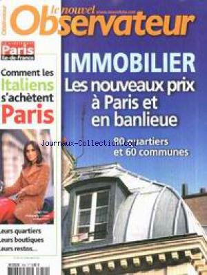 NOUVEL OBSERVATEUR (LE) [No 1950] du 21/03/2002 - IMMOBILIER - LES NOUVEAUX PRIX A PARIS ET EN BANLIEUE. gratuit