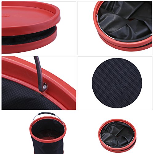 Falteimer 12L,Topoint tragbare Wassereimer Faltschüssel keine Leckage Stoff mit Reißverschluss Aufbewahrungstasche,leicht Eimer für Autowäsche Wandern Outdoor Camping Angeln Picnic - 2