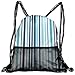 Produktbild RAINNY Drawstring Backpacks Bags,Vertical Striped Pastel Toned Color Bands Lines Background Nautical Design,5 Liter Capacity,Adjustable