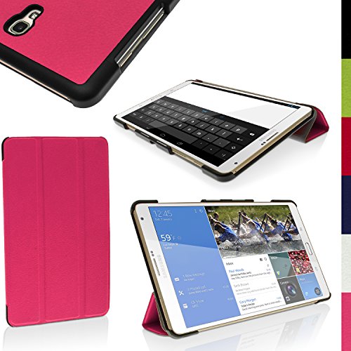 igadgitz Pink PU Ledertasche Hülle Smart Cover für Samsung Galaxy Tab S 8.4" SM-T700 mit Multi-Winkel Betrachtungs + Auto Sleep/Wake + Displayschutzfolie