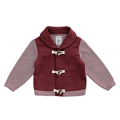 Marc janie Baby Boys Splice Knitting Outerwear Coat Wine Red 4T