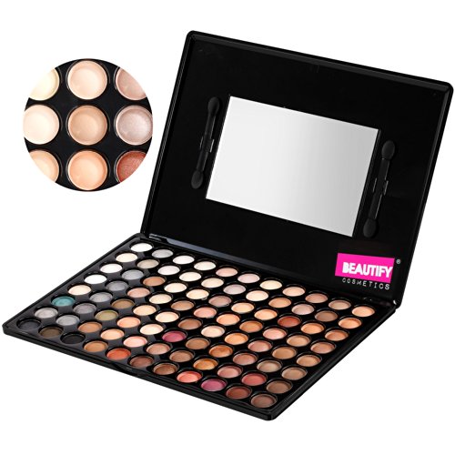 Beautify - 88 Hautfarben/Neutral Lidschatten Palette Make-Up Set Kit