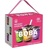 Party Bubble Tea Kit for 6 Drinks at Home Ready in 15s with Tapioca Boba Pearls and 3 Flavors Matcha Brown Sugar Taro Include