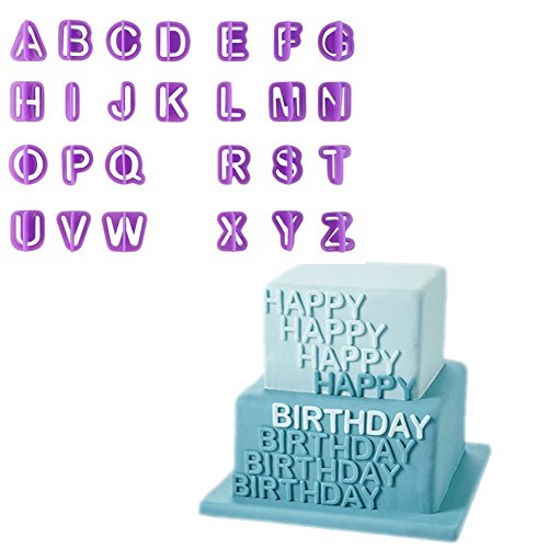 Thsinde 40 Ausstechformen Auswerfer Stempel Alphabet Zahlen Zeichensetzung Buchstaben Tortendeko Kuchen dekorations set Backen (40 Pcs Fondant Ausstecher) - 3
