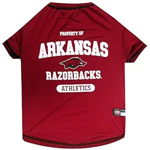 Pets First Collegiate Arkansas Razorbacks Dog Tee Shirt, Large