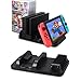 Price comparison product image DOBE Multi-functional Charging Dock Station and Charging Stand with 6 pcs game card box storage for Nintendo Switch (Nintendo Switch Pro Controller and Nintendo Switch console), USB 3.0 Type-C Charger Dock Stand