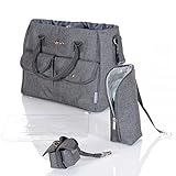 LCP Kids grosse Baby Wickeltasche RIO mit Wickelunterlage vielen Fächern Thermo Flaschenwärmetasche und Universal Haken als Kinderwagen Befestigung für unterwegs - 3