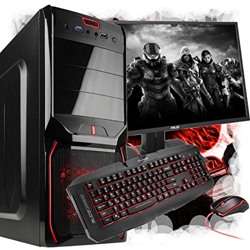 PC Quad Computer | GAMER A8 7600 4x | 8GB | 1TB | Rechner 22" Asus | Windows 10 Pro | Office | Core 4x 3.8 Ghz | 4GB Radeon | 7.1 Sound | HDMI | W-Lan 300 | MSI I LG I G.Skill (Starter A8 7600 TFT Set)