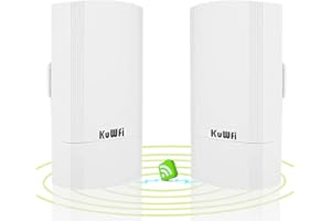 KuWFi Outdoor punto de acceso inalámbrico, 5.8G WiFi Wireless Bridge 900Mbps Support 2KM de distancia de transmisión, IP65 a prueba de agua, WiFi Signal Extender, para PTP, PTMP Access Point