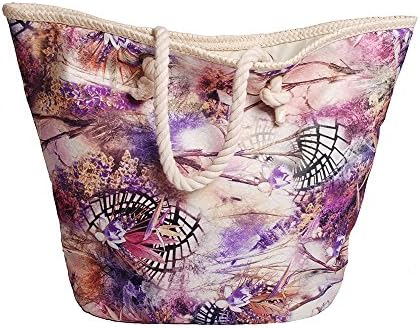 Clearance Printed Floral Shoulder Shopping Carrier Bag for Ladies and Women's Casual Straw Edge Portable Fashionable Beach Tote Holiday Storage Handbag(pink)