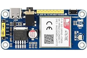COOLWELL A7670E LTE Cat-1 Hat For Raspberry Pi, Multi Band Support, 2G gsm/GPRS, Enabling LTE Cat-1 / 2G Communication & LBS Positioning