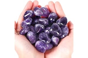 ‎XIANNVXI XIANNVXI Amethyst Kristalle Edelsteine Groß Amethyst Stein Trommelsteine Kristall Steine Natürliche (100G)