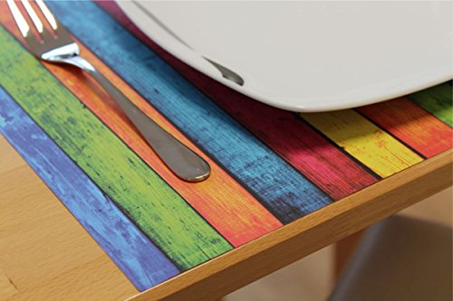 Papier „Tischset – Bunt Shabby Chic“ DIN A3 (420x297mm) 100er Pck. – Platzdeckchen Platzmatte – Ideal für Esstische als Unterlage für Teller, Besteck, Gläser - 4