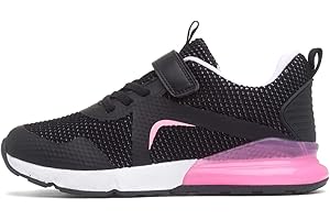 SHOE ZONE XL Kids Black & Pink Easy Fasten Trainer