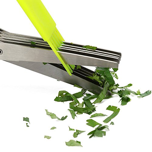 Kräuterschere, Schere Zackenschere Edelstahl Herb Scissors mit 5 Klingen - 7