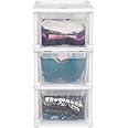 Cutting EDGE XL Modular Drawer Set for Home, Office, Hospital, Parlor, School, Doctors, Home and Kids, Plastic Product Dimension When assembeled (15.5 in X 12 in X 24 in) (3 Layers, Transparent)