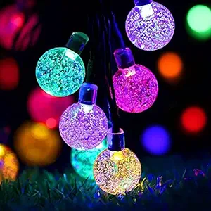 Verilux Solar Street Light 50LED Solar Fairy Lights Outdoor Waterproof 8 Mode 7M/24Ft Indoor/Outdoor Lamps for Home Decoration LED Lights for Garden Patio Yard Parties Wedding (Multi-Coloured)