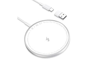 15W Cargador Inalambrico iPhone Rápido Cargador mag-Safe para Apple iPhone 15 Pro Max/15 Plus/14 Pro Max/14 Plus/13 Pro/12 Mi