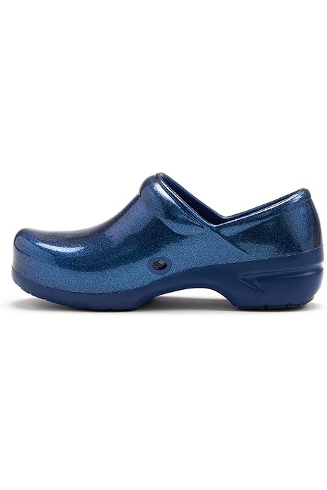 iridescent nursing clogs