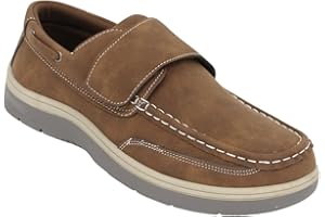 Chums Men's Wide Fit Touch Fasten Deck Shoes – Comfortable Slip-On Boat Shoes with Grip Sole