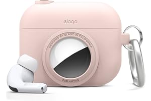 elago Etui na Snapshot kompatybilne z AirPods Pro i kompatybilne z AirTags, śliczny klasyczny design aparatu, etui Locator, breloczek do kluczy w zestawie [urządzenie śledzące nie wchodzi w zakres