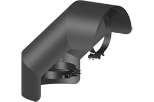 FERRO LUX Ofenrohr - Strahlungsschutz Bogen 90° stehend, 120mm Durchmesser, schwarz