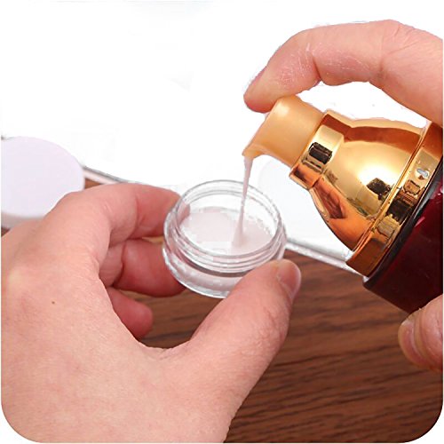 NALATI 50 Stück Döschen – 5g or 5ml Cremedose klar transparent mit Schraubdeckel – Leerdose – für Acrylpulver , Strass, Anhänger und andere Nail Zubehör - 4