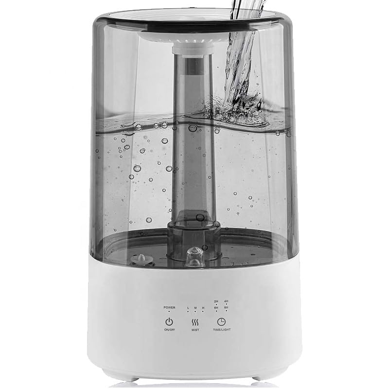 Ssanvi 3.2L Air Humidifier for Room moisture Ultrasonic Fragnance Humidifiers Cool Mist for Dryness Aromapathey Essential Oil Diffusers for Home,Office,Spa,Nursery & Baby with 7 Lights (Grey)