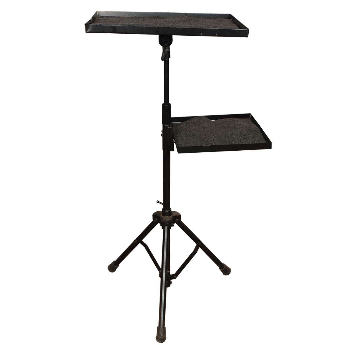Spline Universal Laptop and Projector Floor Stand with Two Holding Tray 4-6 Feet Adjustable (Upper Tray is Tiltable, Color : Black)