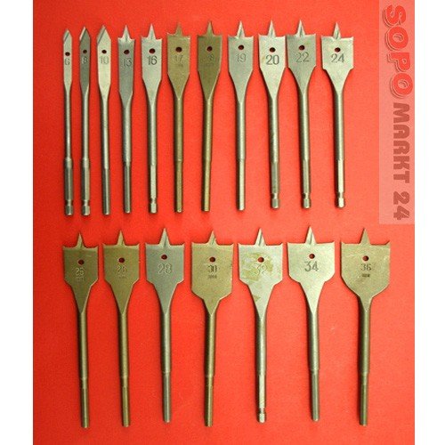 Flachfräsbohrer Set Holz Fräs Bohrer Sechskant Holzbohrer Flachfräser 22565 - 2