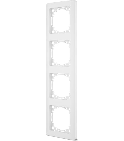 Gunsan Moderna Cornere Per 4 Prese O Interruttori – Bianco, Dimensioni 303x82x10.8 Mm