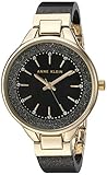 ANNE KLEIN Damen-Armbanduhr 36MM Armband Harz SCHWARZ Quarz ANALOG AK/1408BKBK