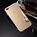 Produktbild iPhone 7 Plus Hülle,iPhone 8 Plus Hülle,iPhone 7 Plus/8 Plus TPU Hülle Spiegel,Leweiany Kreativ Make Up Mirror Spiegel Muster Glänzend Shiny Kristall Klar Durchsichtig Transparente Hülse HandyTasche Strass Rahmen Slim TPU und PC Handy Gehäuse Hülle Premium Protector Shell Slim Etui Schale Bumper Luxus Dame Mädchen Frau Schutzhülle Hardcase Hart Hülle Handyhülle Etui Case für iPhone 7 Plus/8 Plus 5.5 Zoll Silikon Backcover Tasche Case Spiegel Hülle Mirror Effect - Gold