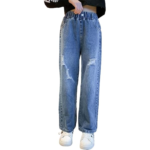 Jeans Fille Peacolate 4-8 Ans - Brodé & Stretch | Pur Coton | Printemps/Automne