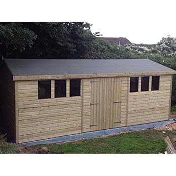 Shedology 16x10 (4.8mx3m) Heavy Duty Tanalised Apex Garden ...