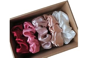LIBEA Premium Satin Silk Scrunchies Set Of 5